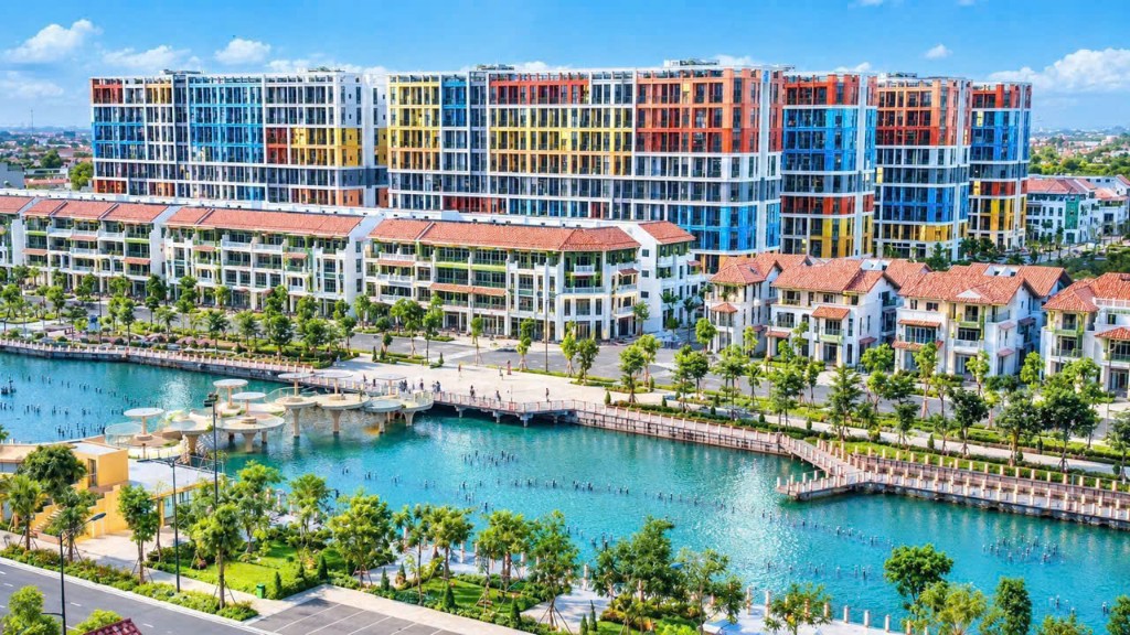 Ảnh phối cảnh nhà phố và căn hộ ven mặt nước